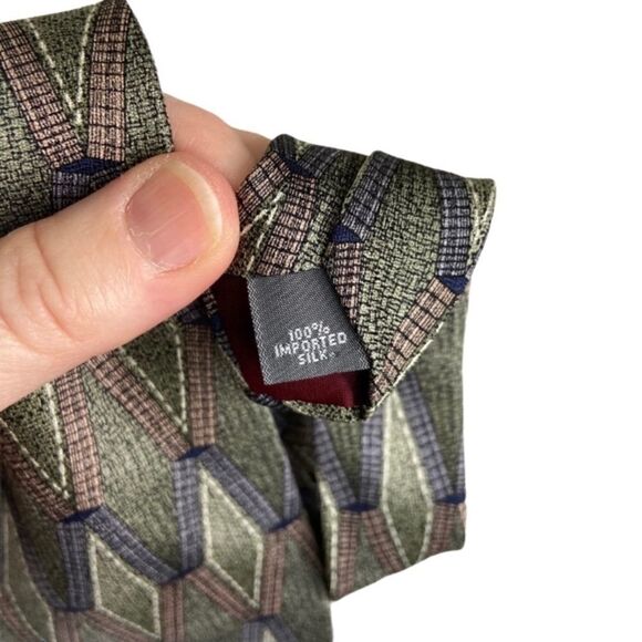 3/$15 Henry Grethel Silk Necktie Diamond Pattern - Picture 5 of 6